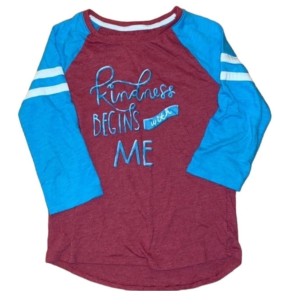Cat & Jack Kindness Begins with Me‎ top shirt 3/4 sleeve